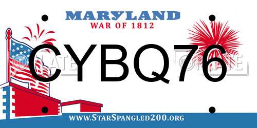 CYBQ76 Maryland License Plate