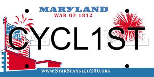 CYCL1ST Maryland License Plate