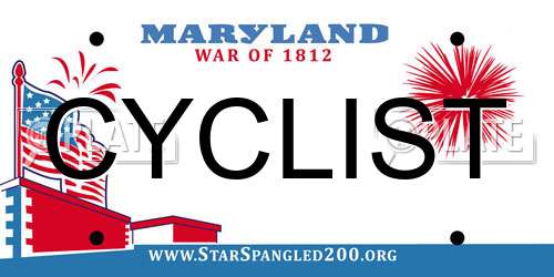 CYCLIST Maryland License Plate