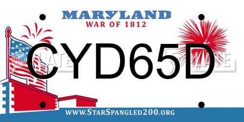 CYD65D Maryland License Plate