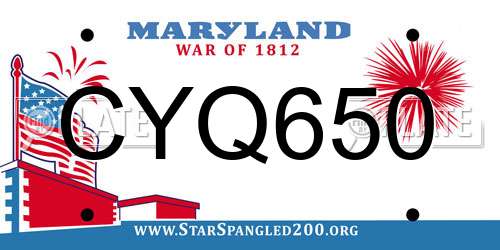 CYQ650 Maryland License Plate