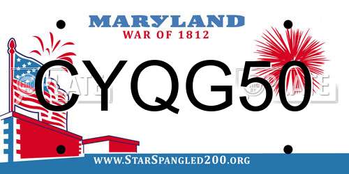 CYQG50 Maryland License Plate