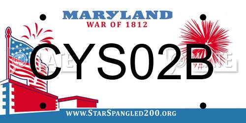 CYS02B Maryland License Plate