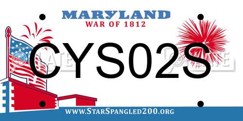 CYS02S Maryland License Plate