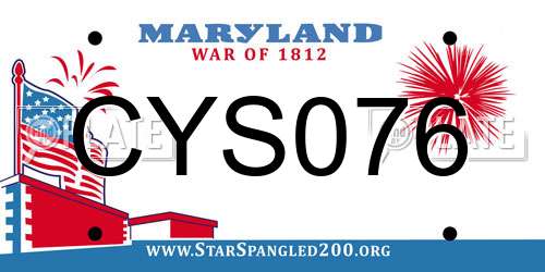 CYS076 Maryland License Plate