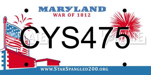 CYS475 Maryland License Plate