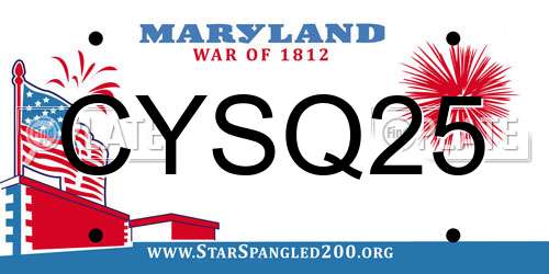 CYSQ25 Maryland License Plate