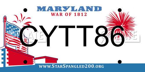 CYTT86 Maryland License Plate