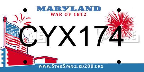 CYX174 Maryland License Plate