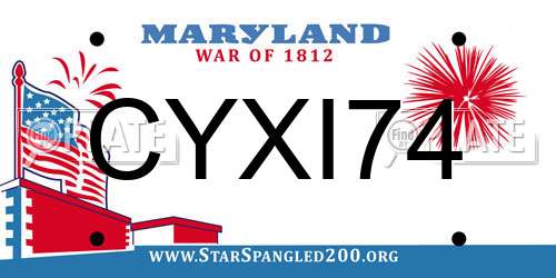 CYXI74 Maryland License Plate
