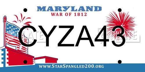 CYZA43 Maryland License Plate