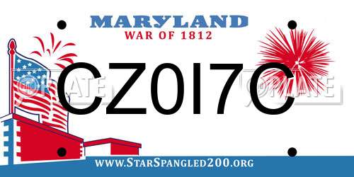 CZ0I7C Maryland License Plate