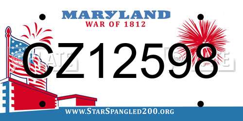 CZ12598 Maryland License Plate