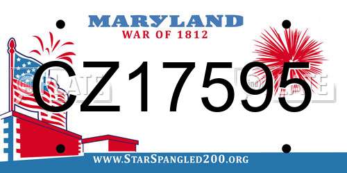 CZ17595 Maryland License Plate