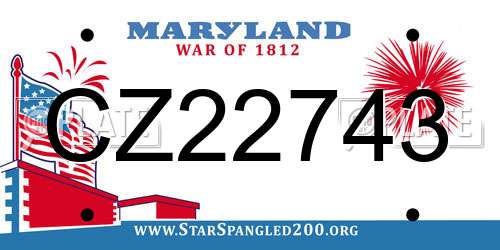 CZ22743 Maryland License Plate