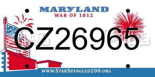 CZ26965 Maryland License Plate