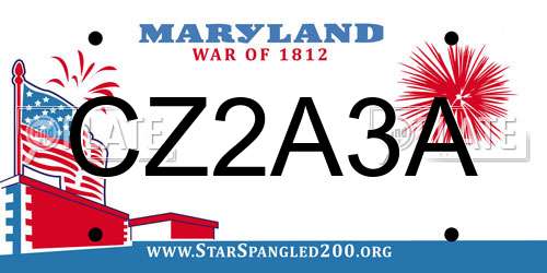 CZ2A3A Maryland License Plate