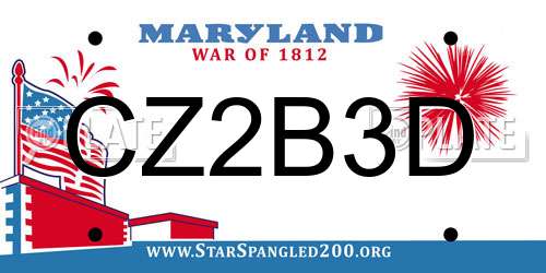 CZ2B3D Maryland License Plate
