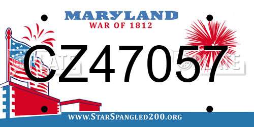 CZ47057 Maryland License Plate