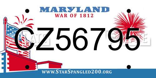 CZ56795 Maryland License Plate