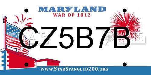 CZ5B7B Maryland License Plate