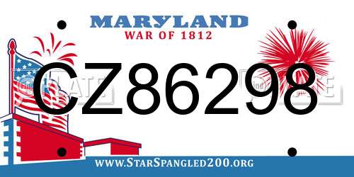 CZ86298 Maryland License Plate