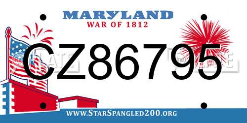 CZ86795 Maryland License Plate