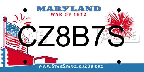CZ8B7S Maryland License Plate