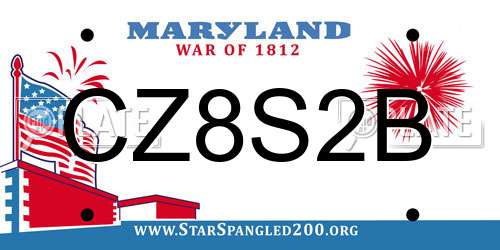 CZ8S2B Maryland License Plate