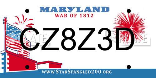 CZ8Z3D Maryland License Plate