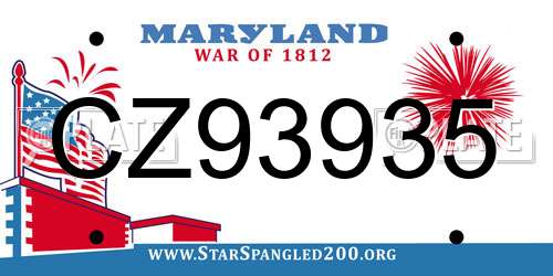 CZ93935 Maryland License Plate
