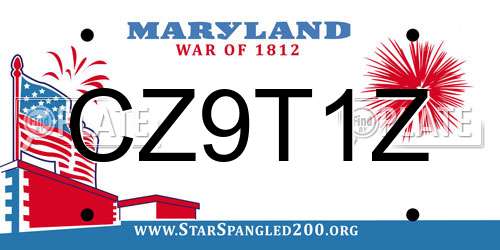 CZ9T1Z Maryland License Plate