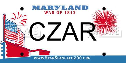 CZAR Maryland License Plate