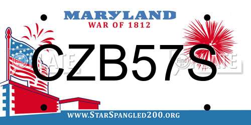 CZB57S Maryland License Plate