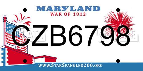 CZB6798 Maryland License Plate