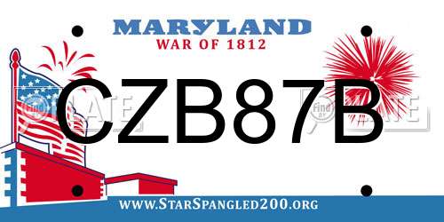 CZB87B Maryland License Plate