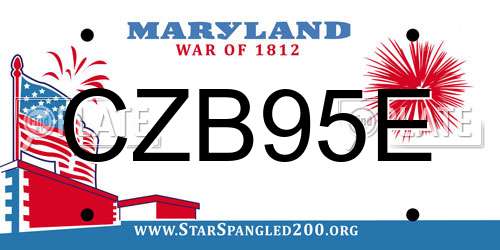 CZB95E Maryland License Plate