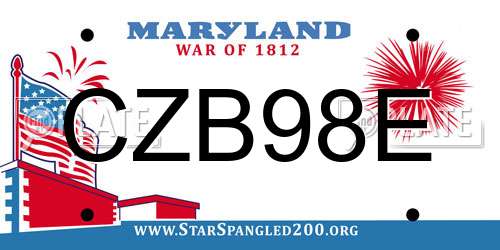 CZB98E Maryland License Plate