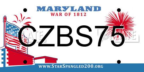 CZBS75 Maryland License Plate