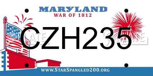 CZH235 Maryland License Plate