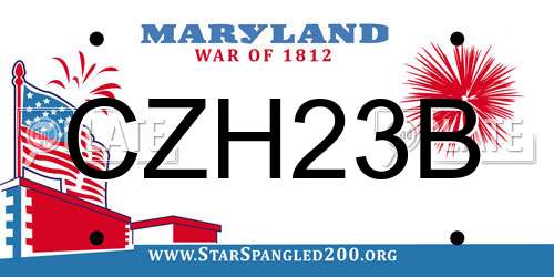 CZH23B Maryland License Plate