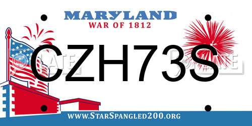 CZH73S Maryland License Plate