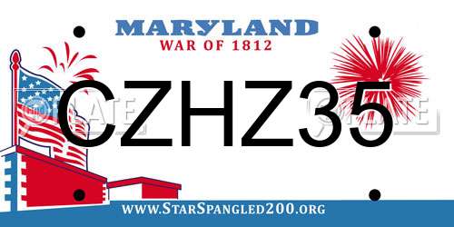 CZHZ35 Maryland License Plate
