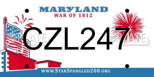 CZL247 Maryland License Plate