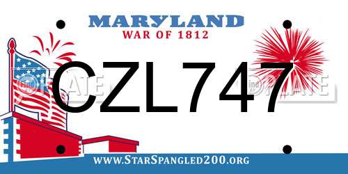 CZL747 Maryland License Plate