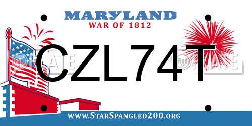 CZL74T Maryland License Plate