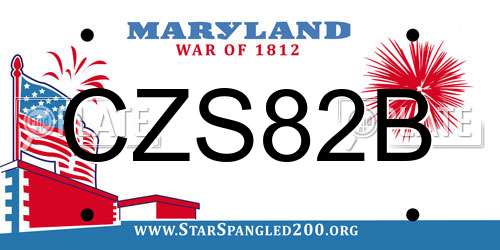 CZS82B Maryland License Plate