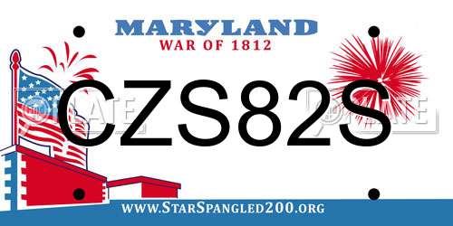 CZS82S Maryland License Plate