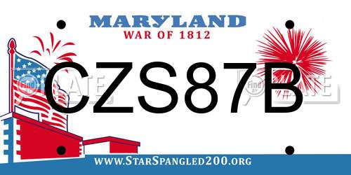 CZS87B Maryland License Plate