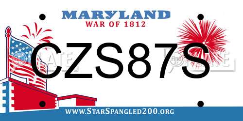 CZS87S Maryland License Plate